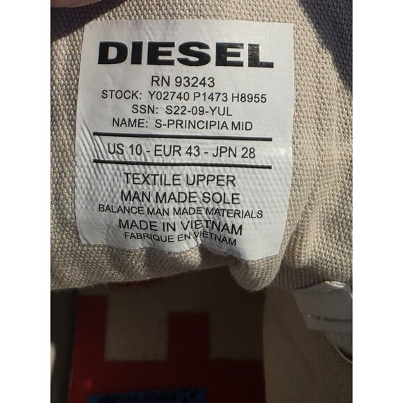 Diesel S-Principia Mid Mens size 10 Euro 43 - Blue Lifestyle Sneakers Shoes - Picture 8 of 8